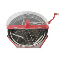 Медогонка ручная поворотная 4-х рамочная из нержавейки. Ножки нержавейка.